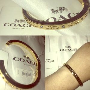 COACH Bangle Bracelet Gold & Black
